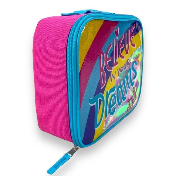 JoJo Siwa Girls Kids Lunch Box Bag Tote Believe in Your Dreams Pink Rainbow NWT - Picture 3 of 16